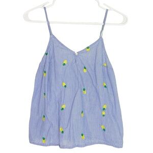 Tabitha Webb Pineapple Tank Top Womens Size XS Sleepwear Blue Striped Cotton